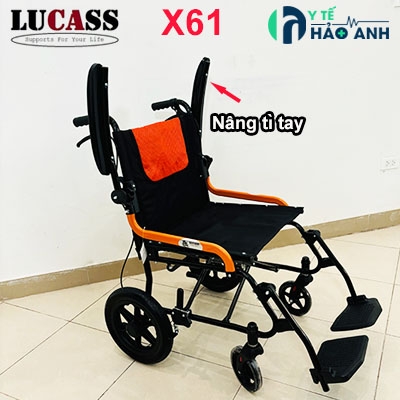 Xe lăn Lucass X61 bánh nhỏ, gấp gọn