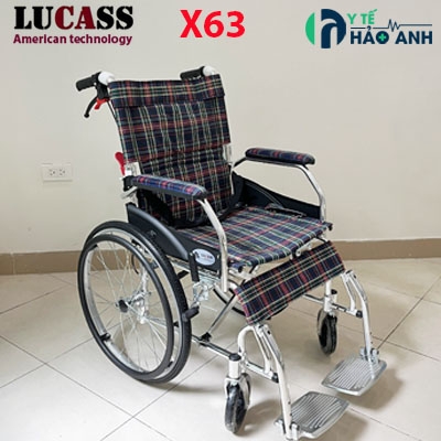Xe lăn siêu nhẹ du lịch Lucass X63 khung hợp kim nhôm