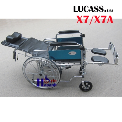 Xe lăn đa năng có bô ngả nằm bàn ăn X7/X7A + bàn ăn