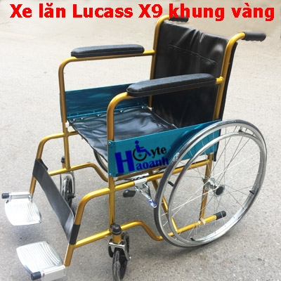 Xe lăn tay Lucass X9 khung sơn màu vàng