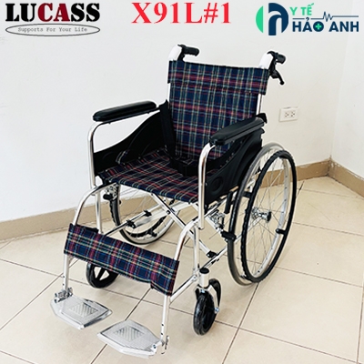 Xe lăn Lucass X91L#1 khung hợp kim nhôm, bánh nan hoa