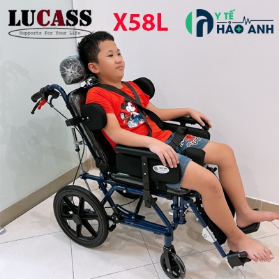 Xe lăn ngả nằm cho trẻ bại não Lucass X58L
