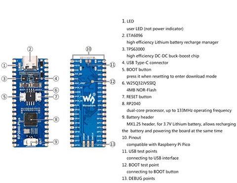 RASPBERRY PI RP2040 Plus 4MB Flash 8