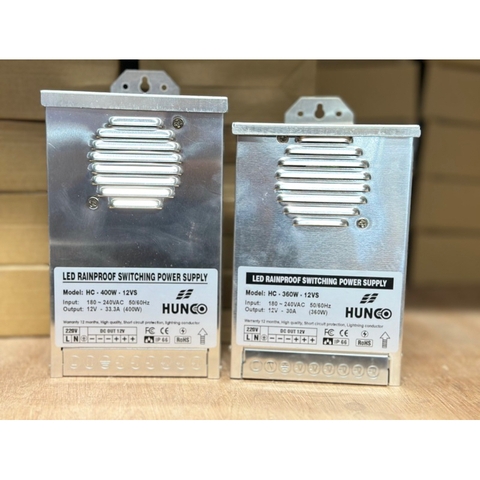 Nguồn led 12V 400W (33.3A) Silicon ngoài trời chống nước