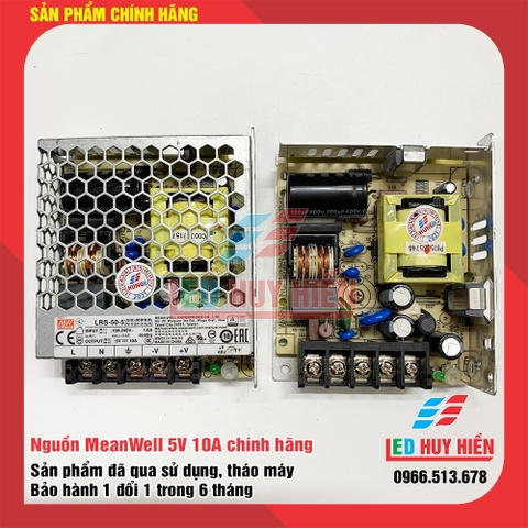 Nguồn 5V 10A (50W) meanwell chính hãng, đã qua sử dụng