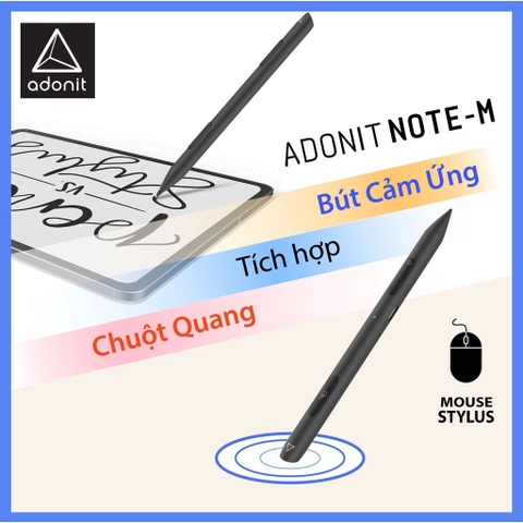 Bút cảm ứng Adonit Note M Tích hợp Chuột Quang - SP Mới Chính hãng BH 1 năm