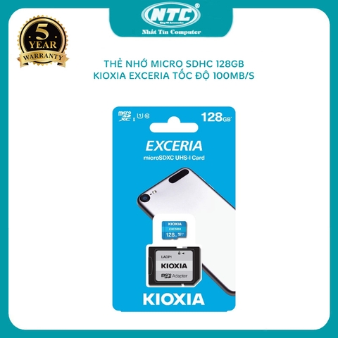 Thẻ nhớ MicroSDHC Kioxia Exceria 128GB UHS-I U1 100MB/s - kèm adapter (Xanh)
