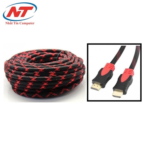 Cáp HDMI YH-20 dài 20m - loại tròn bọc dù chống đứt (Đen)