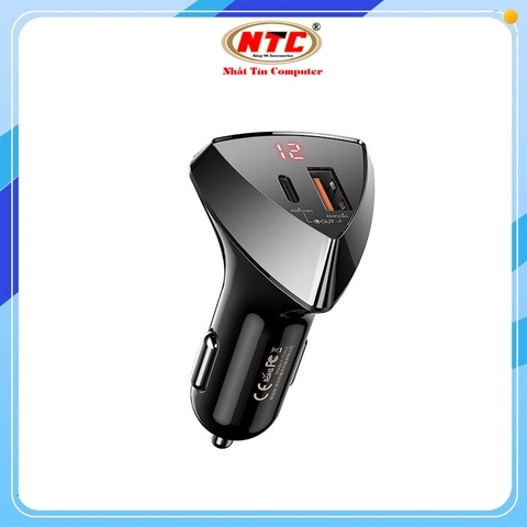 Cốc sạc ô tô / xe hơi Remax RCC232 hỗ trợ 2 cổng USB và TypeC max 45W (Đen)