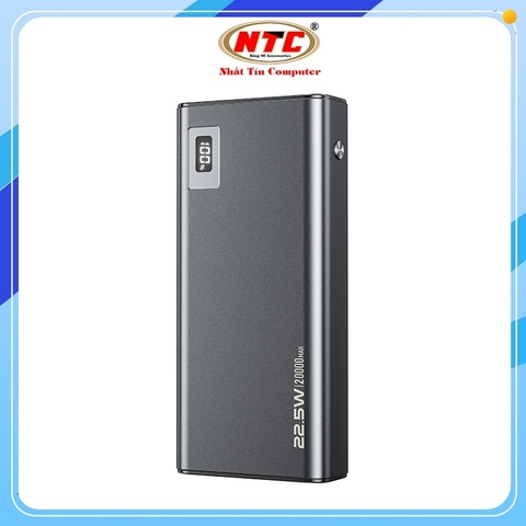 Pin dự phòng WEKOME WP-06 20000mAh USB QC 3.0 22.5W, TypeC PD 20W, Vỏ kim loại