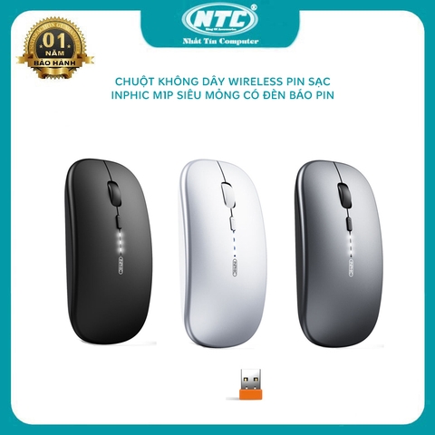 Chuột pin sạc không dây Wireless INPHIC M1P siêu mỏng DPI 1600 - slient click không âm thanh (3 màu tuỳ chọn)