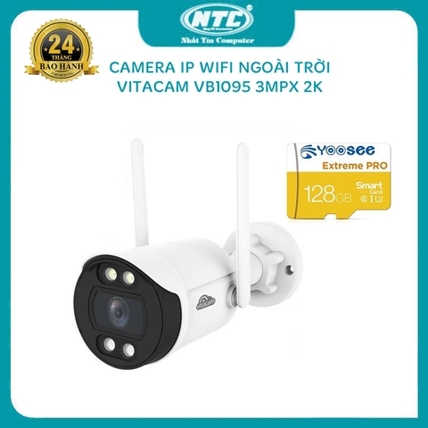 Camera IP wifi ngoài trời Vitacam VB1095 siêu nét 3.0 MPX ULTRA HD 2K độ phân giải 2304 x 1296 - có màu ban đêm (5 PHÂN LOẠI TUỲ)