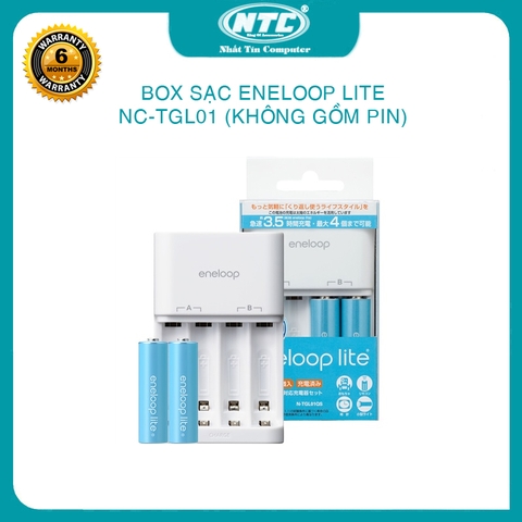 Box sạc Eneloop lite NC-TGL01 cho pin AA và AAA - phiên bản nội địa (trắng)