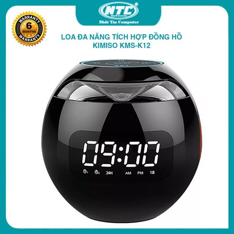 Loa bluetooth đa năng KIMISO KMS-K12 hỗ trợ FM/TF - tích hợp đồng hồ báo thức (nhiều màu)