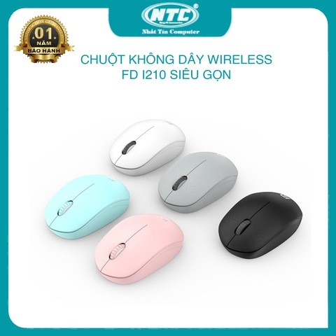 Chuột không dây Wireless FD i210 thiết kế vừa tay chắc chắn - pin dùng đến 12 tháng (nhiều màu)