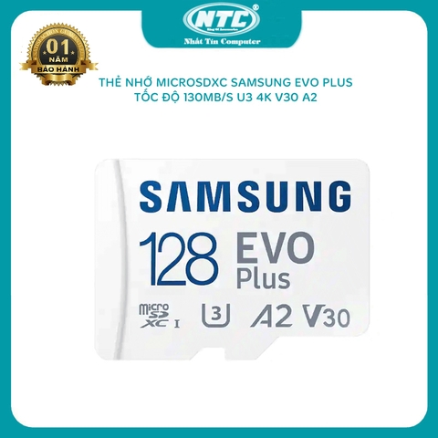 [không box] Thẻ nhớ MicroSDXC Samsung Evo Plus 128GB U3 4K đọc 130MB/s ghi 60MB/s (Trắng)