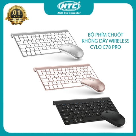 Combo phím chuột không dây Wireless CYLO C78 PRO loại mini 87 keys (3 màu tuỳ chọn)