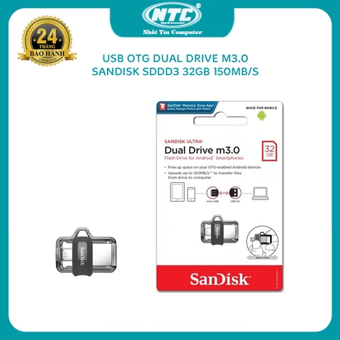 USB OTG SanDisk Ultra 32GB Dual Drive m3.0 (Bạc)