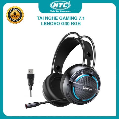 Tai nghe 7.1 gaming LENOVO G30 gọn nhẹ - micro điều chỉnh xoay nhiều hướng (Đen)