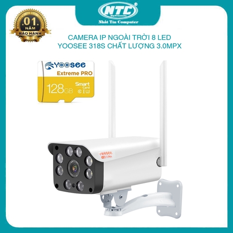 Camera IP wifi ngoài trời Yoosee 318s 2 Râu 3.0 Mpx độ phân giải 2304 x 1296 4 led sáng 2 led hồng ngoại - hỗ trợ đàm thoại 2 chiều (4 phân loại tuỳ chọn)