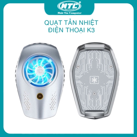 Quạt tản nhiệt cho điện thoại k3 tích hợp sò siêu lạnh, tản nhiệt, làm mát cực nhanh (màu ngẫu nhiên)