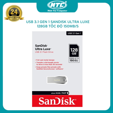 USB 3.1 SanDisk Ultra Luxe CZ74 128GB tốc độ 150MB/s (Bạc)
