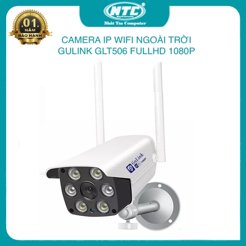Camera IP wifi ngoài trời Gulink GLT506 FullHD 1080P đàm thoại 2 chiều - đèn flash màu ban đêm (Trắng)