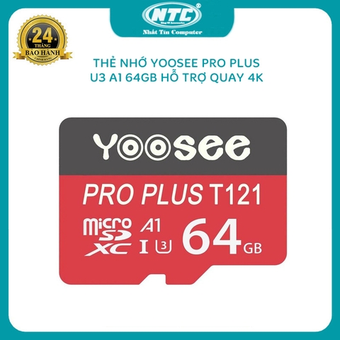 Thẻ nhớ MicroSDXC Yoosee Pro Plus 64GB A1 U3 4K R95MB/s W45MB/s (Đỏ)