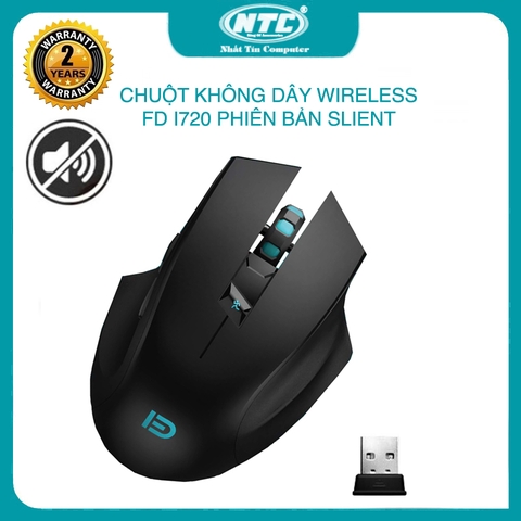 Chuột không dây Wireless FD i720 6D chuyên game DPI 2400 - Pin dùng liên tục 12 tháng (Đen)