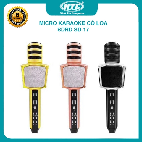 Micro karaoke bluetooth SDRD SD17 chính hãng hát cực nhẹ (Màu Random)