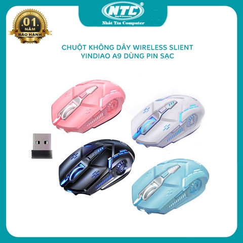 Chuột slient không dây wireless YINDIAO A9 dung pin sạc - click cực êm không âm thanh (4 màu tuỳ chọn)