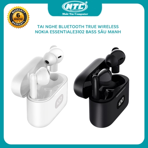 Tai nghe bluetooth TWS Nokia Essential E3102 Dynamic bass  - pin tai nghe và dock lên đến 20h (2 màu)