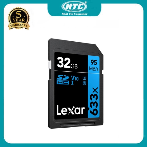 Thẻ nhớ máy ảnh SDHC Lexar 633x 32GB U1 V10 đọc 90MB/s ghi 45MB/s LSD32GCB633 (xanh)