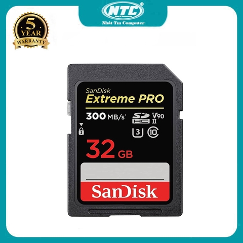 Thẻ nhớ máy ảnh 2000X SDHC SanDisk Extreme Pro 32GB U3 V90 UHS-II đọc 300MB/s ghi 260MB/s SDSDXDK-032G-GN4IN (đen)