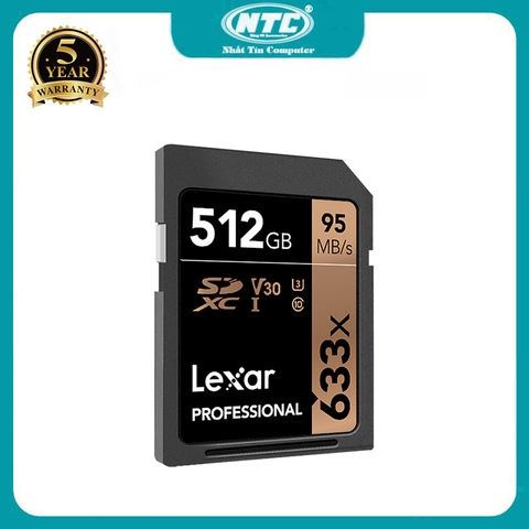 Thẻ nhớ máy ảnh SDXC Lexar 633x 512GB UHS-I U3 V30 đọc 90MB/s ghi 45MB/s LSD512GCB633 (xanh)