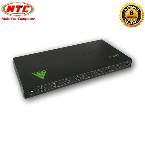 Bộ chia cổng HDMI VSPTECH từ 1 ra 8 HDTV Splitter hỗ trợ 2K/4K/3D (Đen)