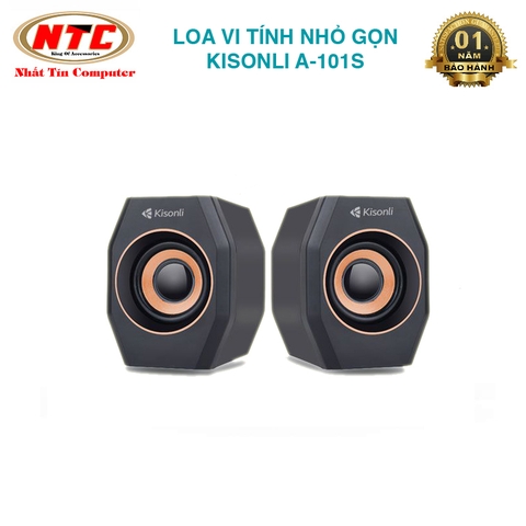 Loa vi tính 2.0 Kisonli A-101S thiết kế nhỏ gọn âm thanh hay (Đen)