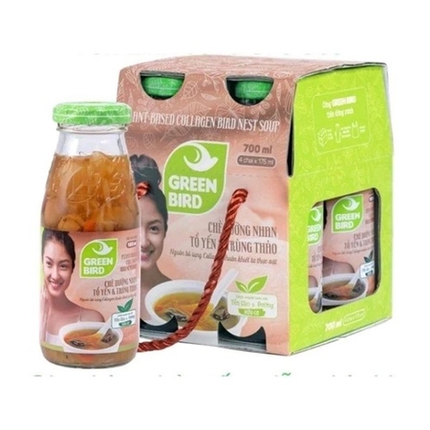 CHÈ DƯỠNG NHAN TỔ YẾN & TRÙNG THẢO GREEN BIRD 175ML X 4 CHAI
