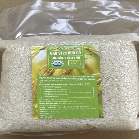 GẠO ST25 HỮU CƠ GIA HƯNG 2KG
