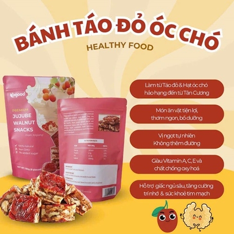 BÁNH TÁO ĐỎ KẸP HẠT ÓC CHÓ BGOOD 150G