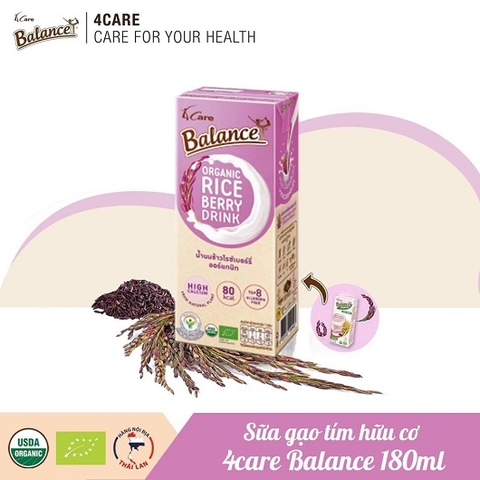 SỮA GẠO TÍM HỮU CƠ 4 CARE BALANCE 180ML