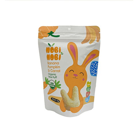 BÁNH GẠO ĂN DẶM HỮU CƠ CHO BÉ NOBI NOBI VỊ CHUỐI,BÍ ĐỎ,CÀ RỐT 15G