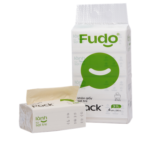KHĂN GIẤY RÚT ĐỂ BÀN FUDO BAMBOO ( 4 X 130 TỜ )