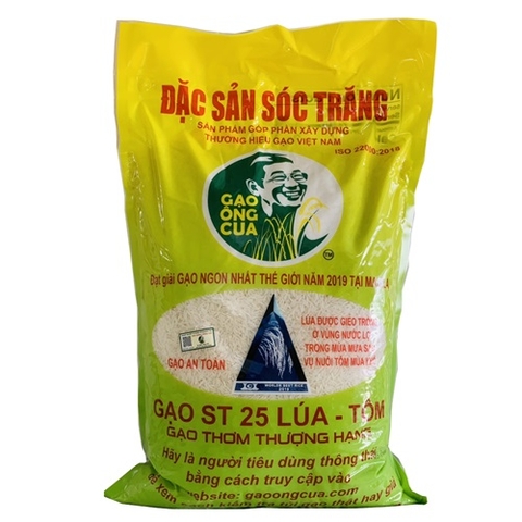 GẠO ST25 LÚA TÔM CAO CẤP ÔNG CUA 5KG
