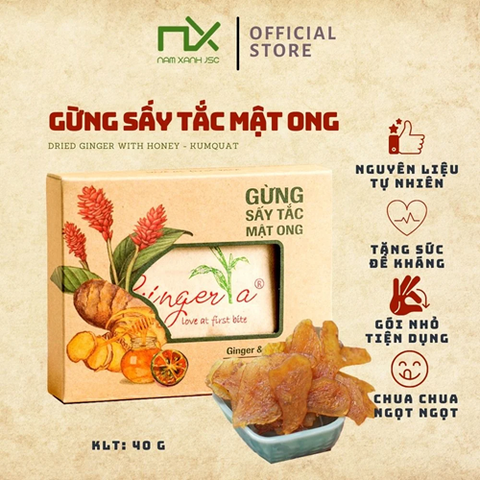 GỪNG SẤY TẮC MẬT ONG NAM XANH 100G