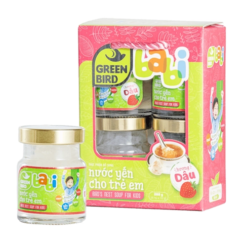 NƯỚC YẾN CHO TRẺ EM GREEN BIRD HƯƠNG DÂU 4 HŨ X 72G