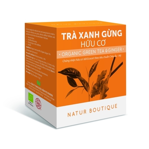 TRÀ XANH GỪNG HỮU CƠ 20 TÚI LỌC