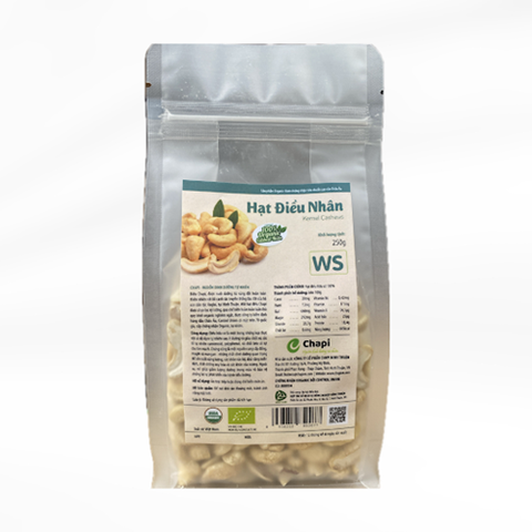 HẠT ĐIỀU TƯƠI VỠ ĐÔI HỮU CƠ CHAPI 250G