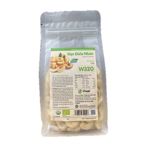 HẠT ĐIỀU TƯƠI NGUYÊN HẠT HỮU CƠ CHAPI 250G