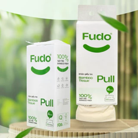 KHĂN GIẤY RÚT TREO TƯỜNG FUDO BAMBOO ( GÓI 320 TỜ )